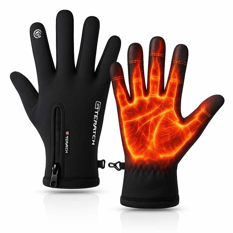 Outdoor Winter Gloves Touchscreen Windproof Full-Finger Fleece Lined for Men Women Sports Travel Daily Activities Unisex