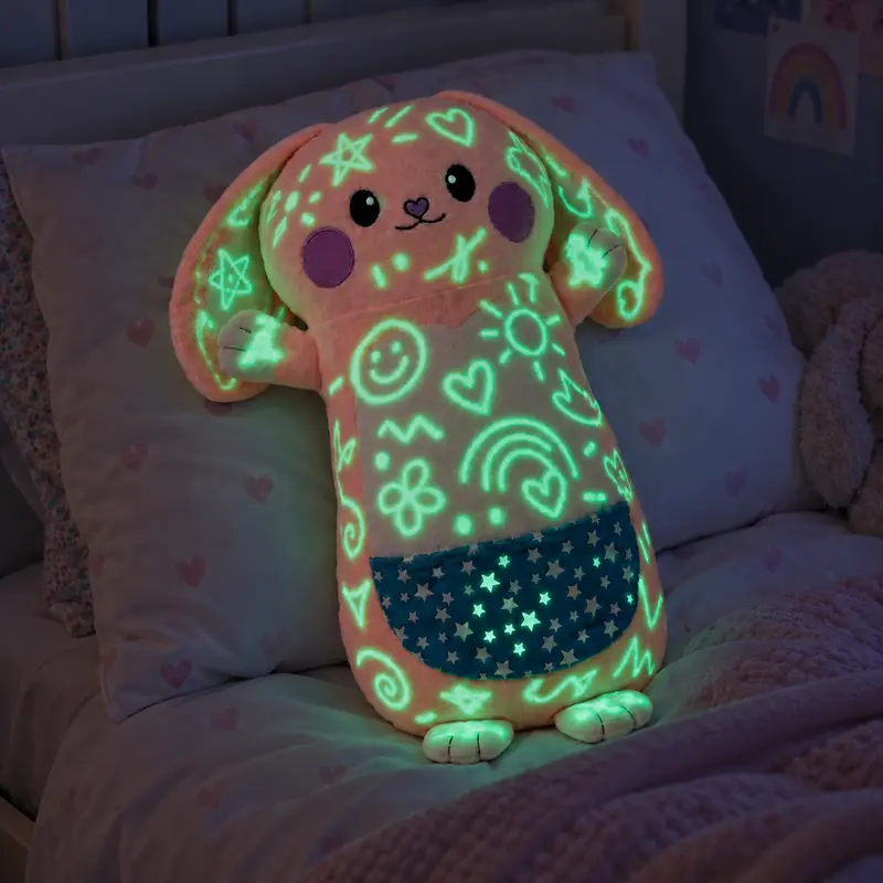 Bear Glow-in-The-Dark Plush with Light Pen, Soft & Cuddly Plush Toy for Kids, Draw with Light and Create Magical Glow Artwork