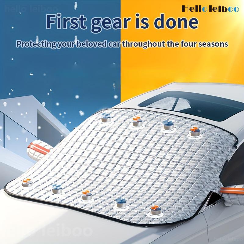 Car Windshield Snow Cover Sun Shade Winter Dust Rain Ice Frost Guard Protector - Durable Design for Winter Weather Protection & Summer sunshade