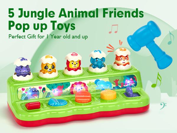 Hahaland 2 in 1 Pound Ball Toy & Car Ramp Race Track / Pop Up Montessori Toys  with Hammers,Toddler Toys for 1 Year Old Boy，Learning Early Developmental Montessori Toys for 2 Year Old Christmas Birthday Easter Gifts, Toddler Playset