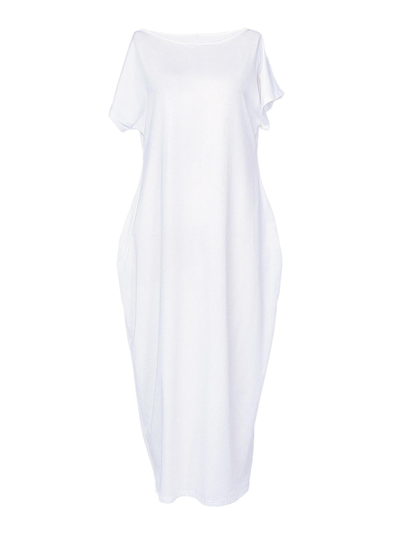 Women's Solid Color Batwing Sleeve Lounge Dress, Casual Comfy Short Sleeve Nightdress for Daily Wear, Ladies Loungewear Sleepwear for All Seasons, Womenswear