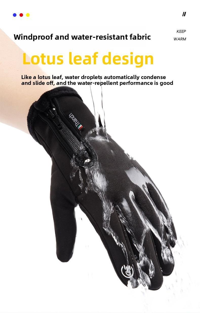Outdoor Winter Gloves Touchscreen Windproof Full-Finger Fleece Lined for Men Women Sports Travel Daily Activities Unisex