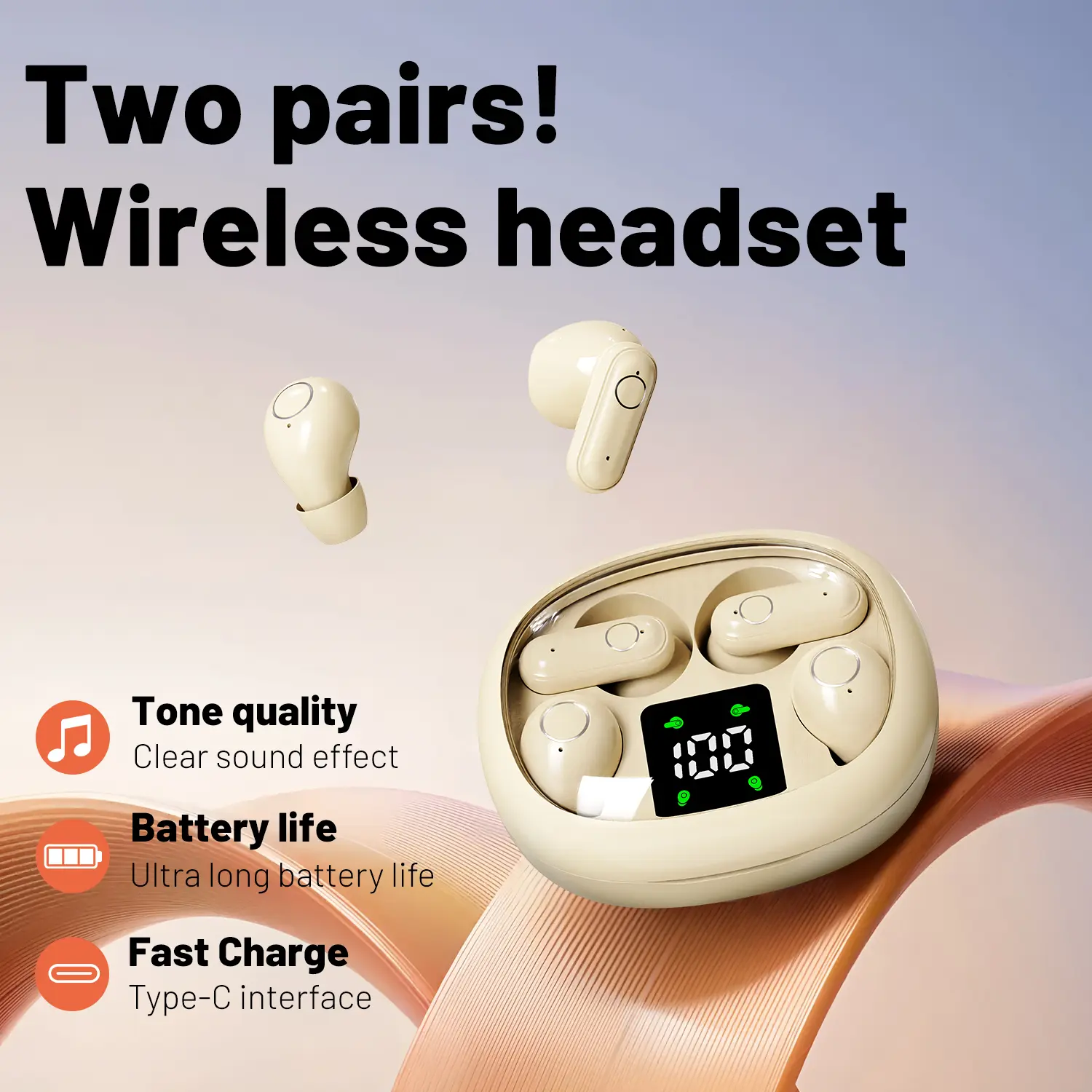 Wireless Headphones - Noise Cancelling Bluetooth 5.4
