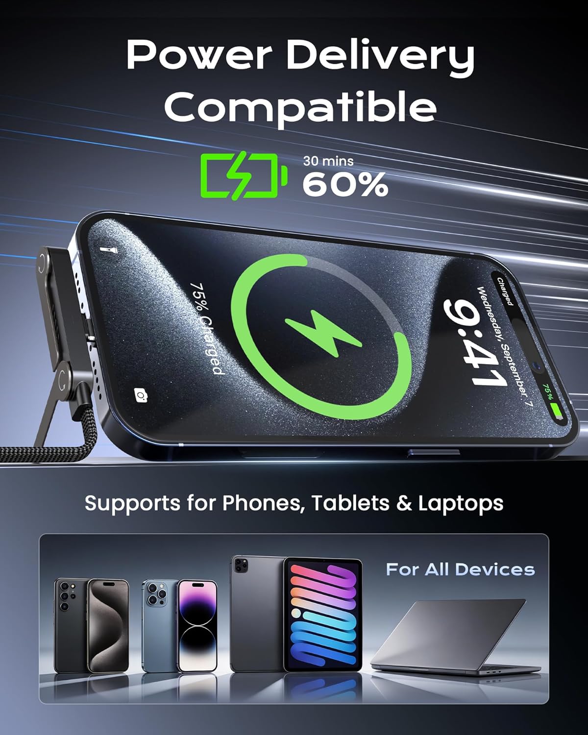 The World’s Most Functional 2-in-1 Fast Charging Cable - 2 Pack -Charge, Stand, & Play