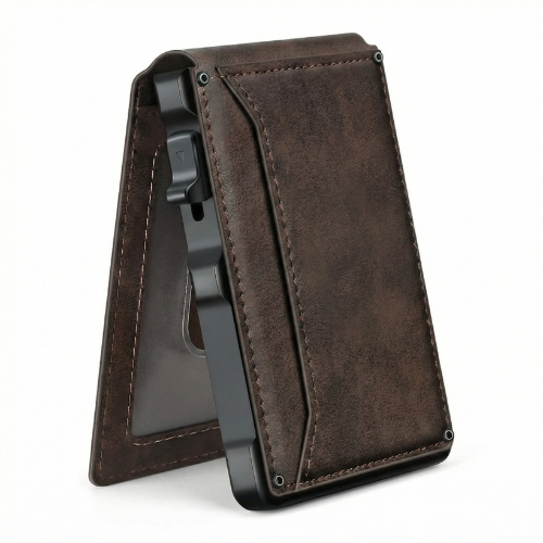 Minimalist Men’s Slim Wallet: 9 - 13 Cards, Money Clip, ID Window. RFID - Blocking, Aluminum Bifold Pop - Up