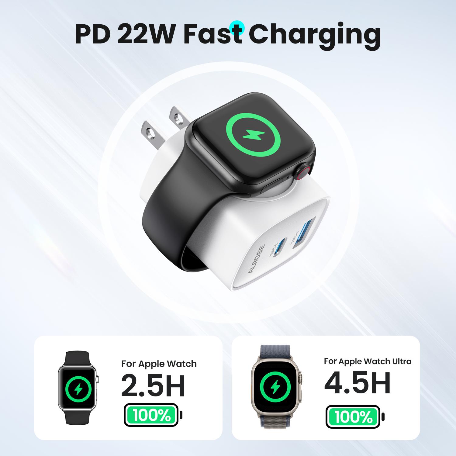 TOPADRE 3-in-1 Magnetic Wireless Cordless PD USB-C Wall Charger Block - 20W Fast Charging, Compatible with iWatch Ultra/9/8/7/6, iPhone 17/17 Pro/16/16 Pro/15 Series, Electronic Cellphone, Apple Watch Seires