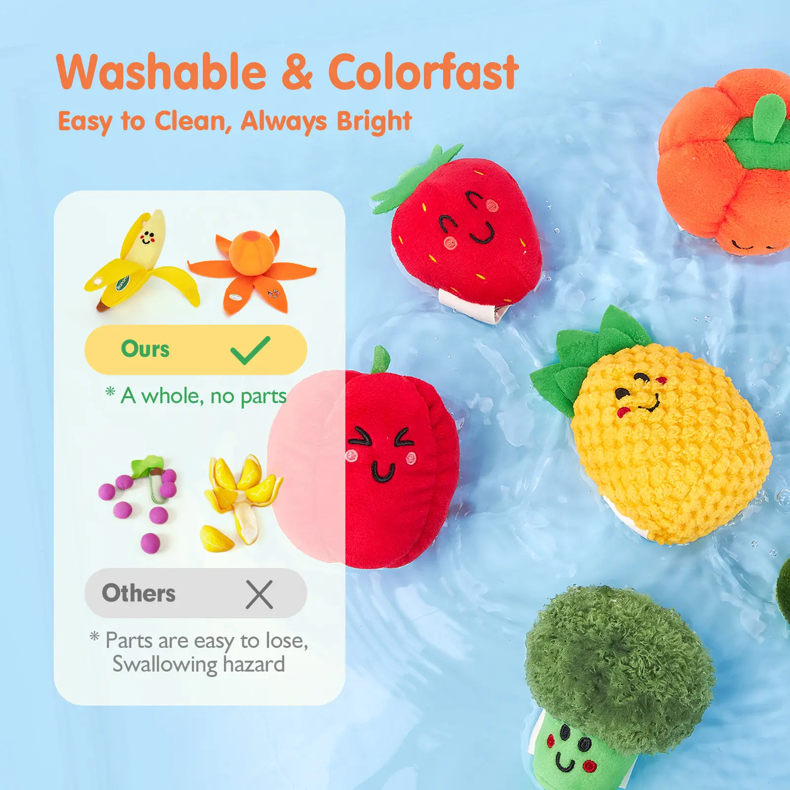 16Pcs My First Fruit Vegetable Color Sorting Play Food-Crinkle,Rattle,preschool Toy,Baby Toys 6-12 Months Montessori learning Toys for 1 Year Old Boy Girl Gifts,Mothersdaygift/Newborngift,summervibes