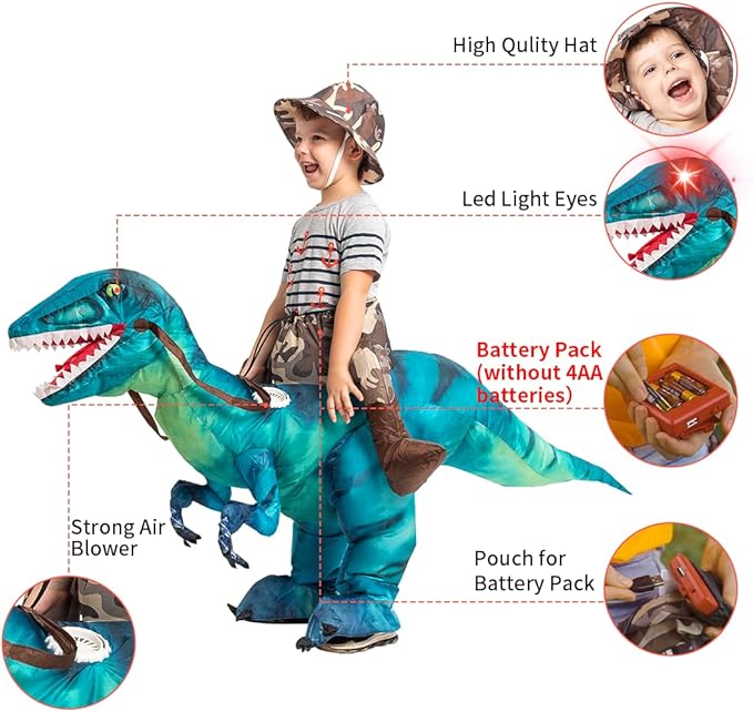 Inflatable Dinosaur Costume Costumes Funny Blow up Costume for Party Cosplay Clothing Set