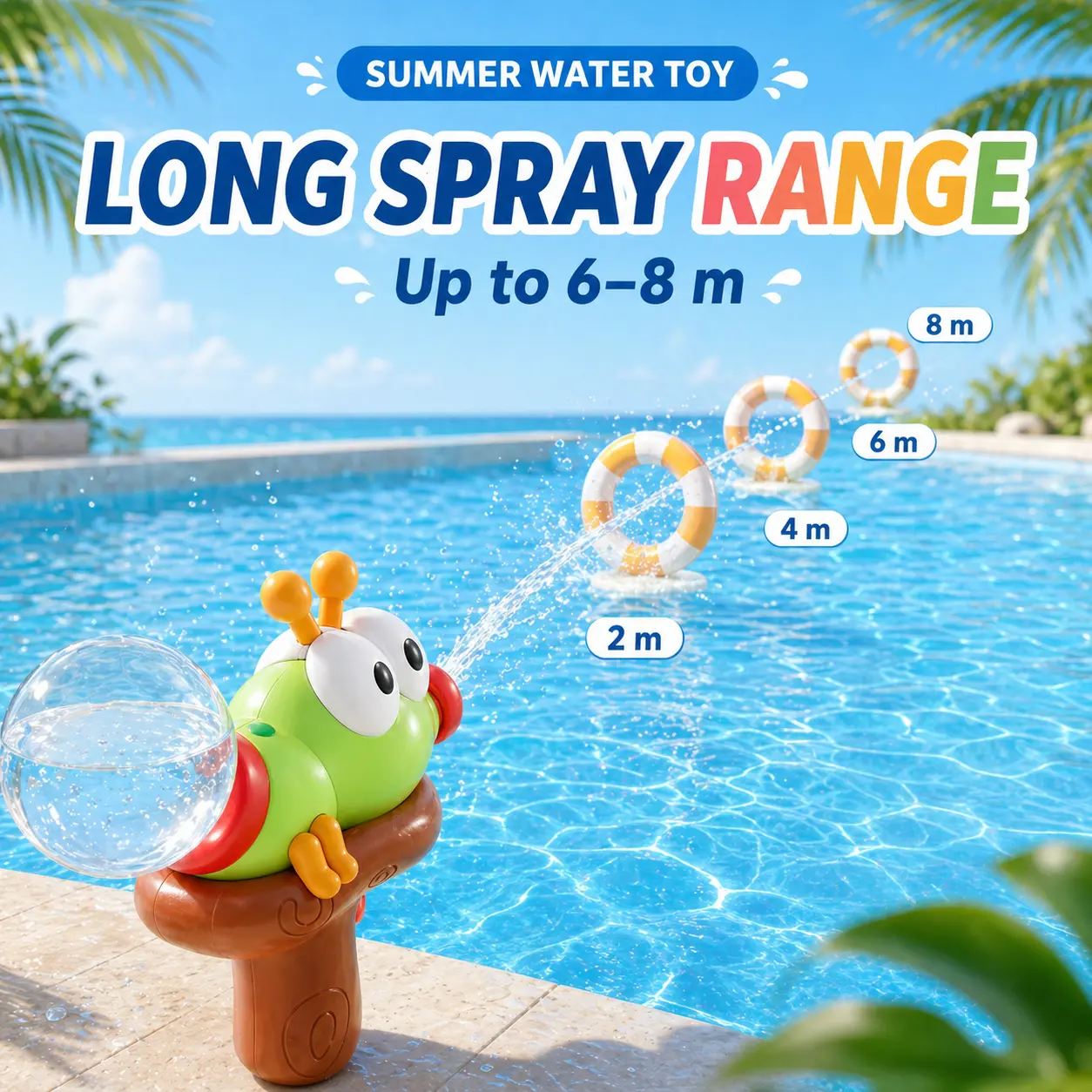 Electric Water Blaster Toy for Kids, Summer Water Blaster Pool Toy with Cute Animal Design, One-Touch Spray Splash Toy for Beach Backyard Outdoor Play Boys Girls