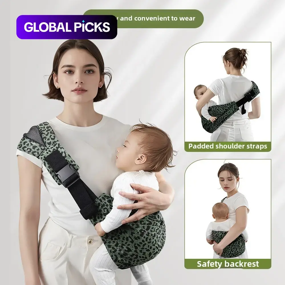 Adjustable Baby Carrier Strap, Upgraded Toddler Harness, Ergonomic Design, Comfortable Infant Wrap, Travel Friendly, Lightweight Ergonomic Carrier, 10-45 Lbs, Leopard Print #GLOBAL PICKS