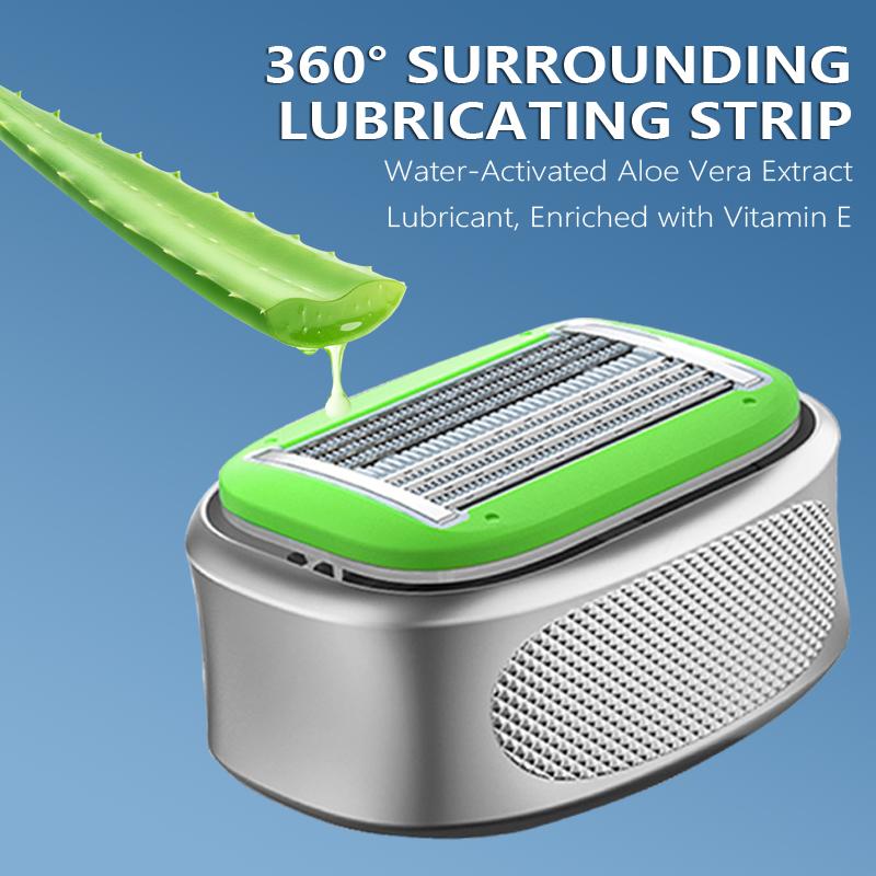 Bald Head Razor for Men - Dual-Directional 8-Layer Blade Head Shaver, Anti-Scratch Comb & Anti-Bump Design, Full-Body Waterproof Washable, Replaceable Heads & Full-Body Shaving (Legs/Arms), Sensitive Skin Friendly, Ideal for Daily/Travel/Gift Use