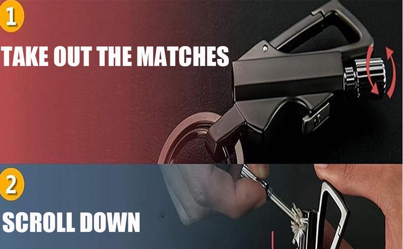 Permanent Match Infinity Lighter, Reusable Waterproof Flint Fire Starter with Keychain and Bottle Opener, Windproof Metal Kerosene Lighter for Outdoor Camping Hiking Survival (Not Include Lighter Fluid)