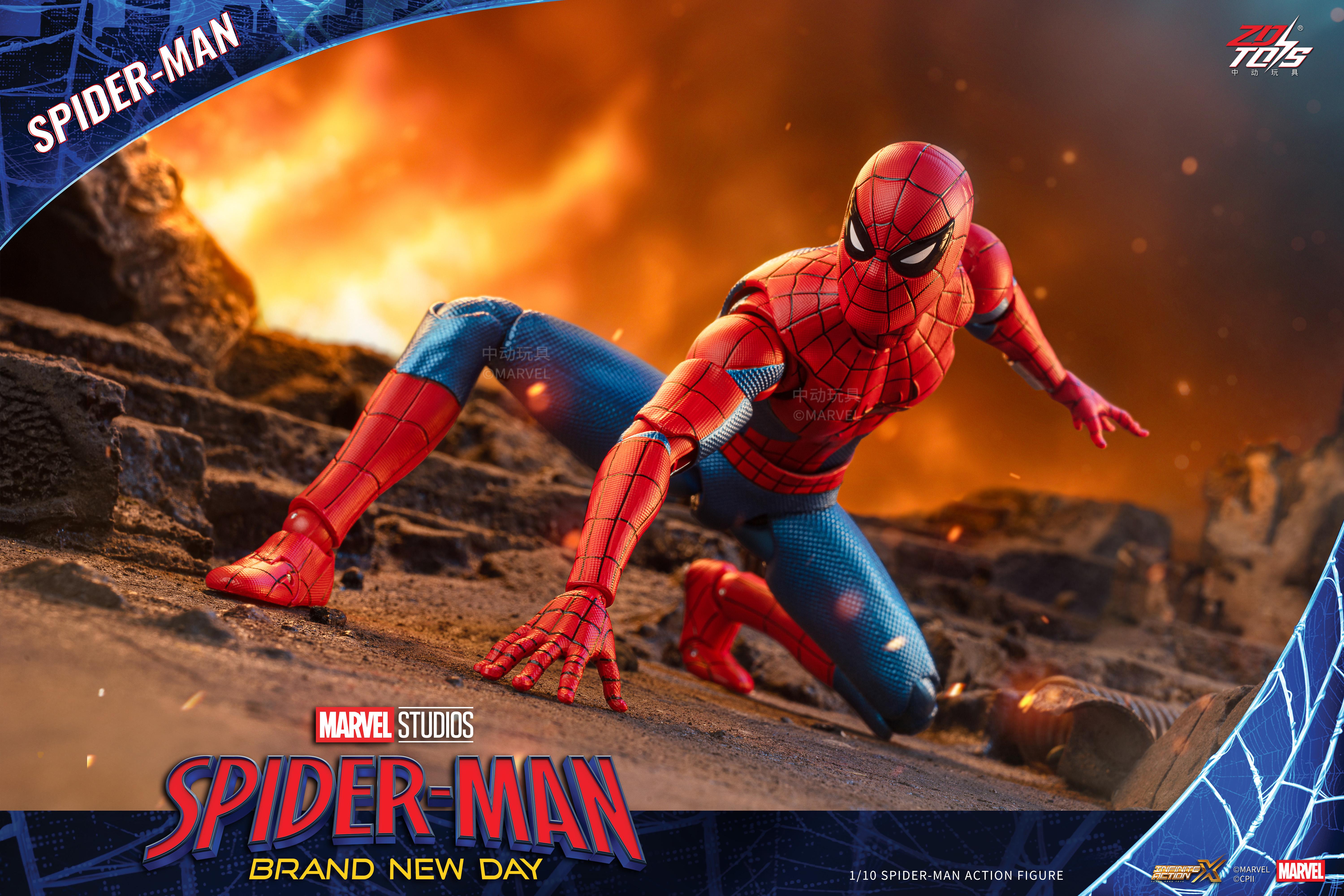Marvel Officially Authorized ZD Toys Spider-Man: Brand New Day 7-Inch Collectible Action Figure Set, Comics-Style Superheroes Action Figures, Unisex Gift for Ages 4+ Collectors & Fans