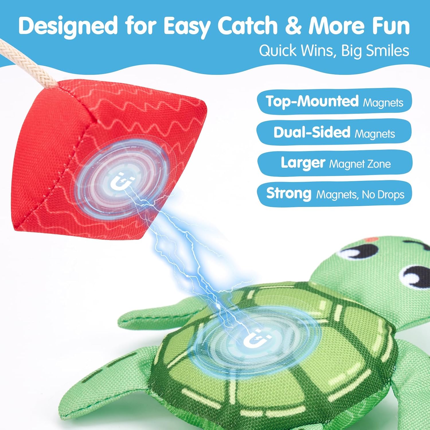 Montessori Fishing Bath Toy Set, Soft Bathtub Fishing Game with 6 Colorful Ocean Animals & Fishing Pole, 1 2 Year Old Baby Water Pool Toys with Suction Storage Bag