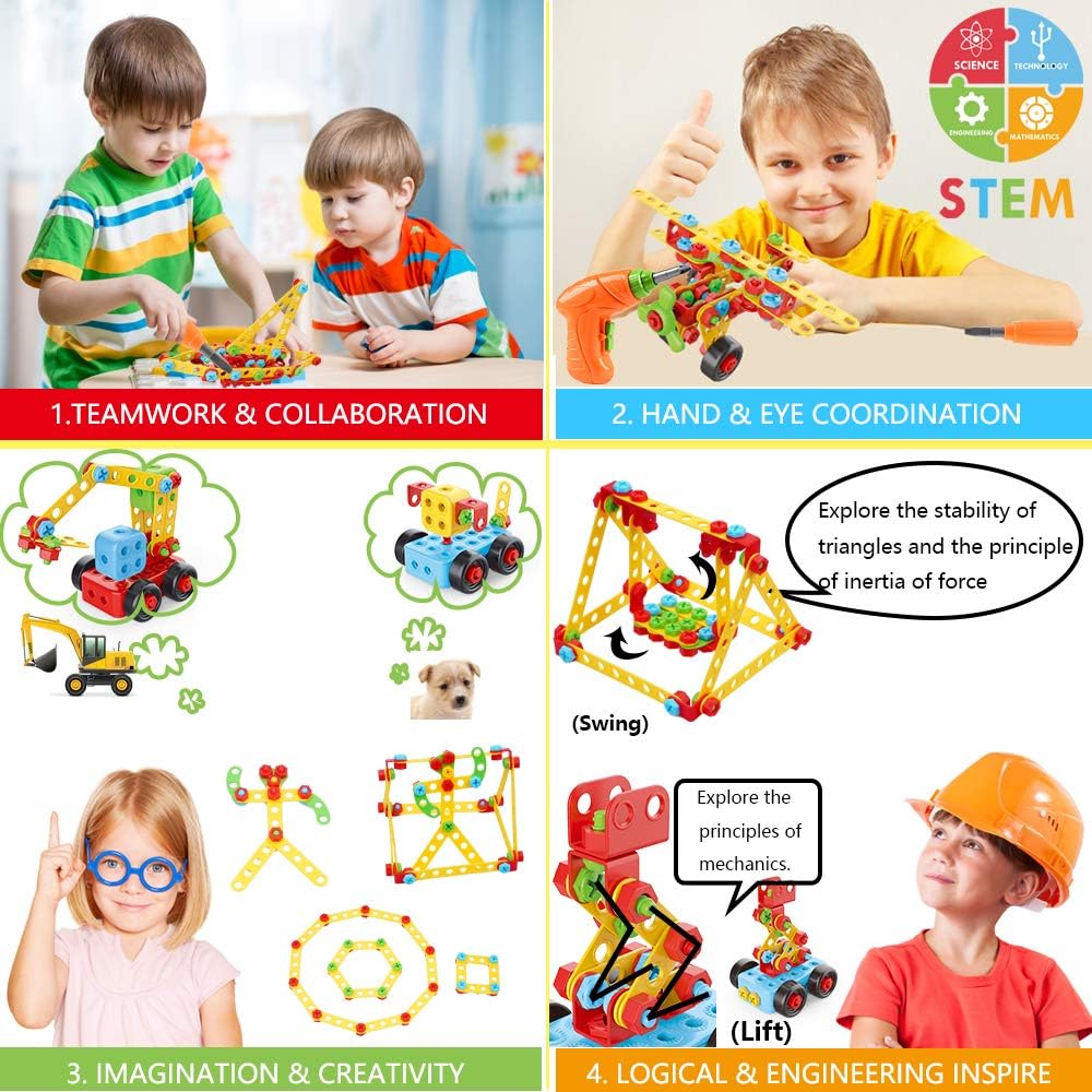 404 Pcs Building Toys STEM for Kids: 62 DIY Demo Models Construction Creative Set - Educational Toy for 5 6 7 8 9 10+ Years Old Kids Home School - Birthday Gift for Boys Girls