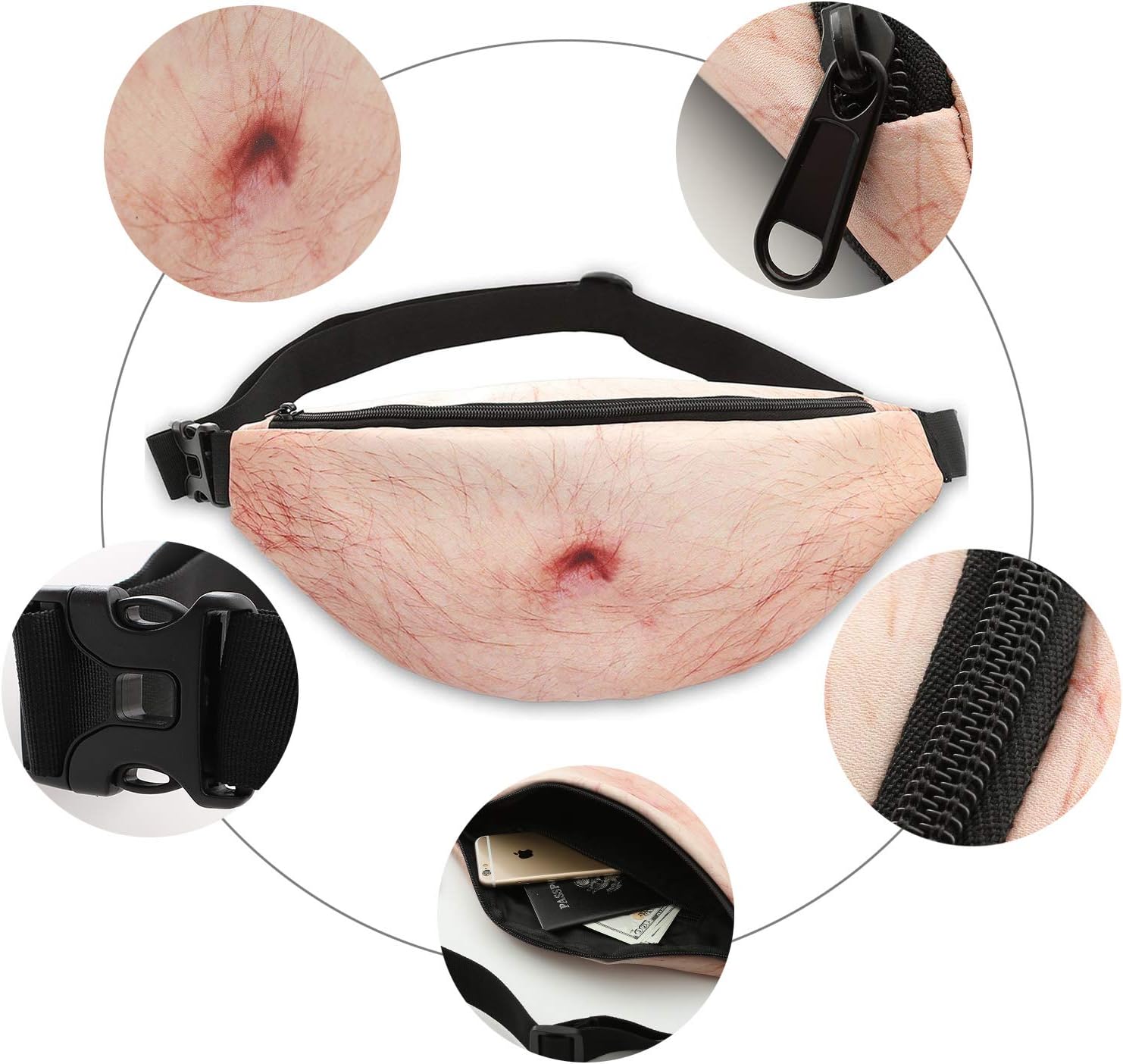 3D Beer Fake Belly Dad Bag Waist Packs,Waterproof Fanny Pack Unisex for Father's Day,Christmas
