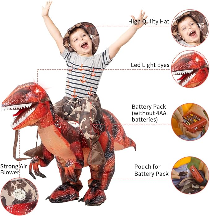 Inflatable Dinosaur Costume Costumes Funny Blow up Costume for Party Cosplay Clothing Set