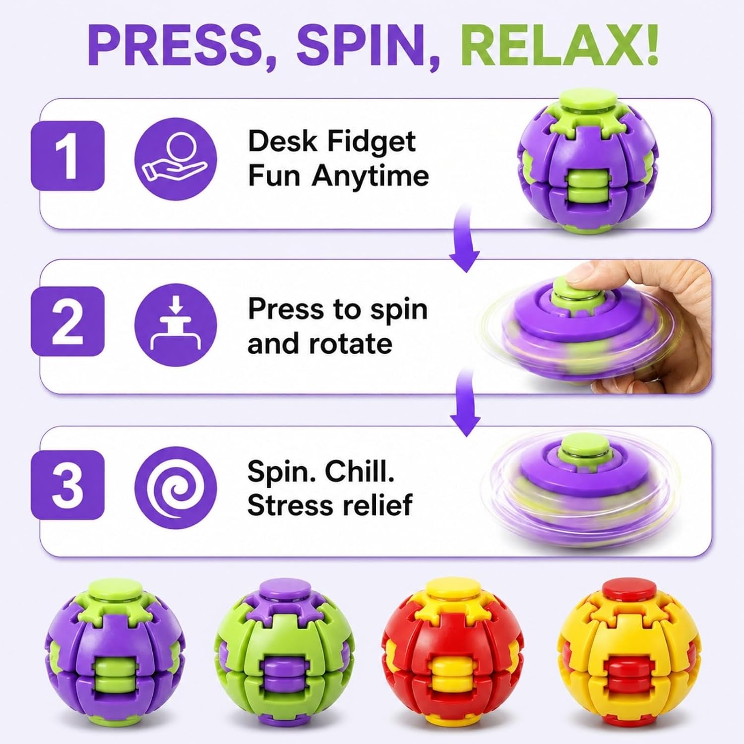 Press to Spin Fidget Ball （2pc）