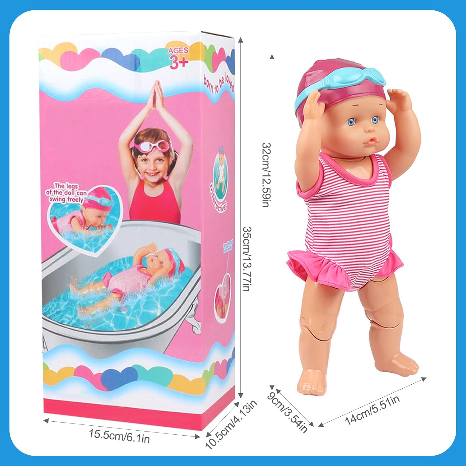 2026 New Electric Waterproof Swimmer Doll，for Pools/Bathroom Play | Waterproof Electric Swimming Doll features lifelike backstroke, perfect as a fun bath toy.