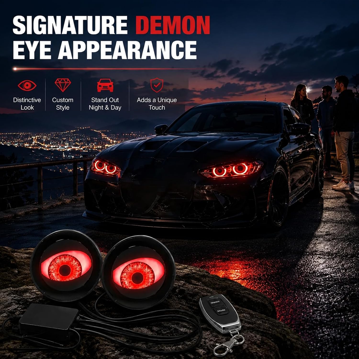 Demon Eyes Survival Kit, Dynamic Devil Eyes Car Headlight