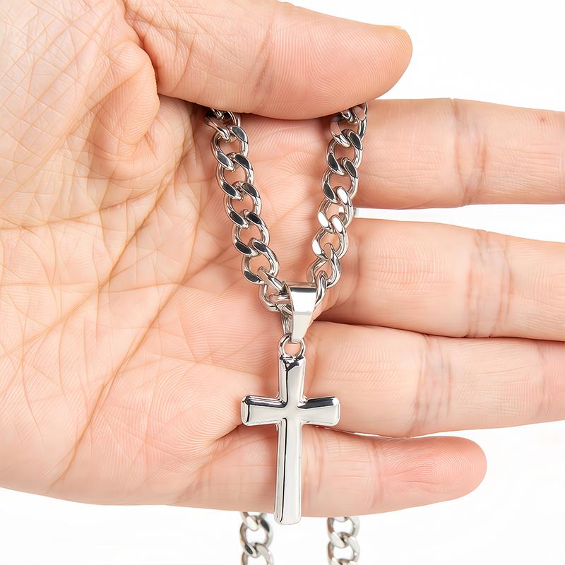 "To My Son" Stainless Steel Cross Pendant Necklace, Birthday Gift, Valentine's Day Gift, Christmas Gift, with Card and Gift Box Packaging, the Perfect Gift for Loved Ones Personalized