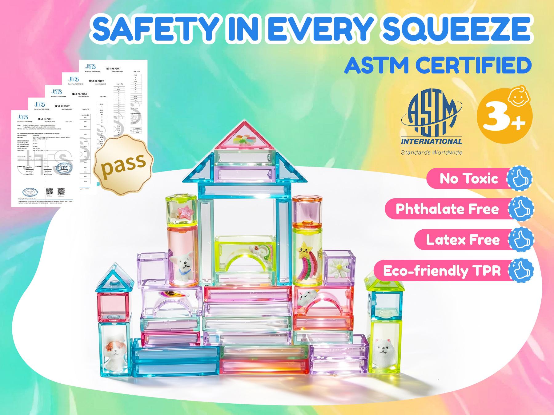 JOYSPOT Soft Jelly Building Blocks, Squishy Multi-color Stacking Building Blocks Toy Set, Non-toxic Sensory Tactile Play Toy Safe Squeezable & Stretchable Fun, Puzzle Blocks for Kids Early learning Preschool STEM Creative Construction Bath Toy Age 3+ tikt