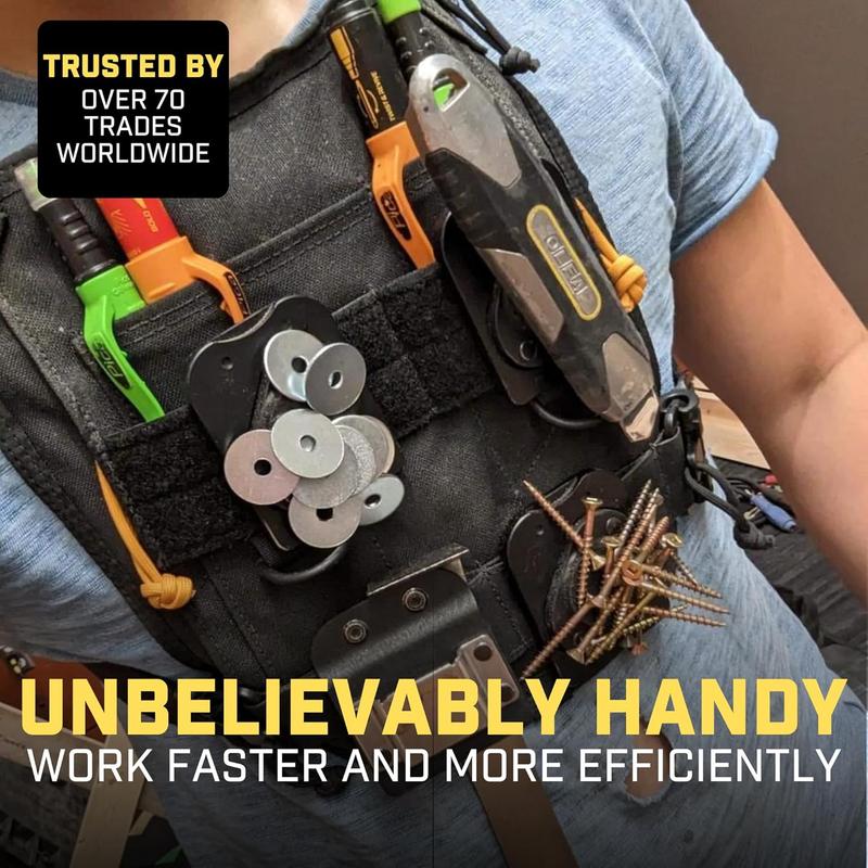 Magnetic Tool Holder-Clip-On Belt Magnet for Screws,Nails,Hammers,Sockets,Pliers,Screwdrivers,Trowels,Drill Bits,Wrenches &More Heavy Duty
