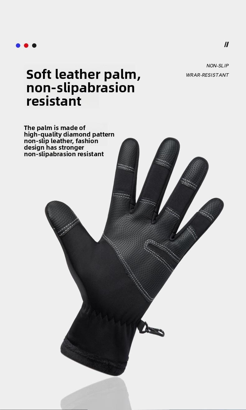 Outdoor Winter Gloves Touchscreen Windproof Full-Finger Fleece Lined for Men Women Sports Travel Daily Activities Unisex