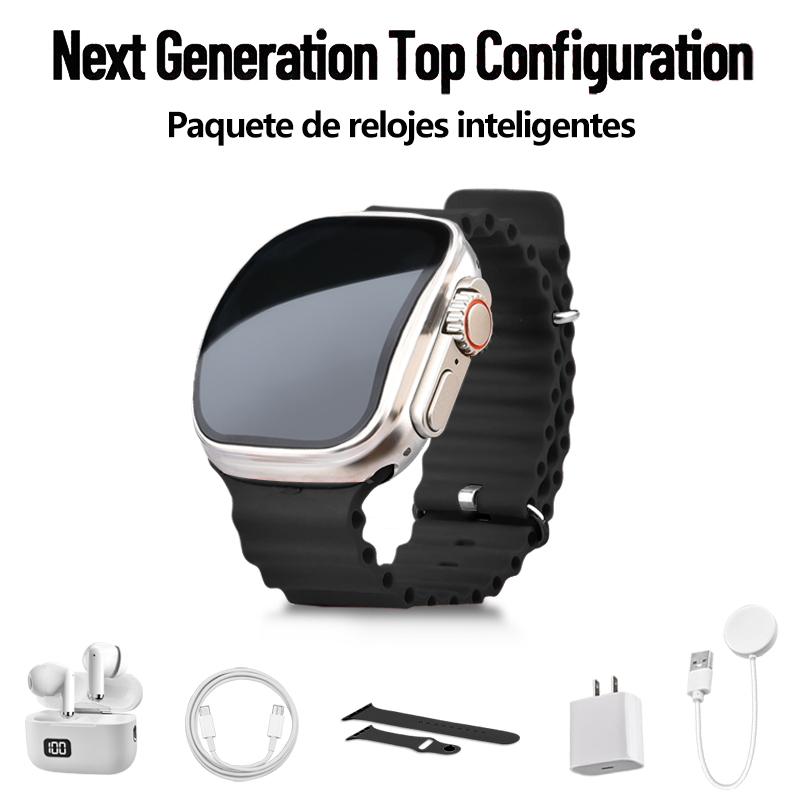 Smartwatch Set: Smartwatch, Bluetooth headphones, 20W fast charger, Type-C cable, adapter, and audio support&mdash;compact and portable. Headphone device. Wearable Smartphone Chargeable