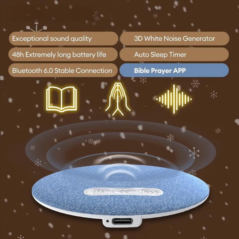 Thin Bluetooth Pillow Speaker with Bluetooth 6.0, 3D White Noise, Soft Immersive Sound Field, Pillow CD Player for Bedtime Music & Audiobooks, Headphone-Free Sleep Speaker, Compatible with Android & iOS