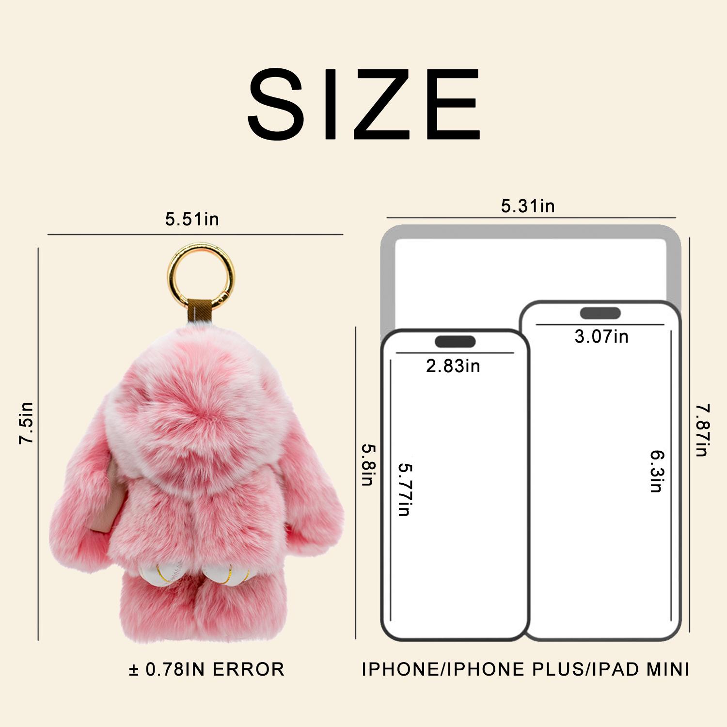 BunnyLulu Handmade Fluffy Bunny PomPom Keychain with Designed Tin Box, &ndash; Cute Eater Basket Gift, Travel Accessory & Birthday Present for Girls & Women