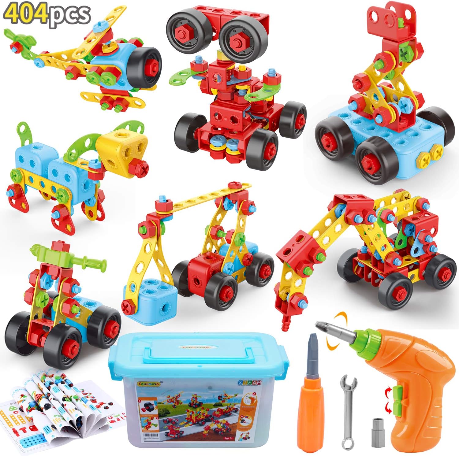404 Pcs Building Toys STEM for Kids: 62 DIY Demo Models Construction Creative Set - Educational Toy for 5 6 7 8 9 10+ Years Old Kids Home School - Birthday Gift for Boys Girls
