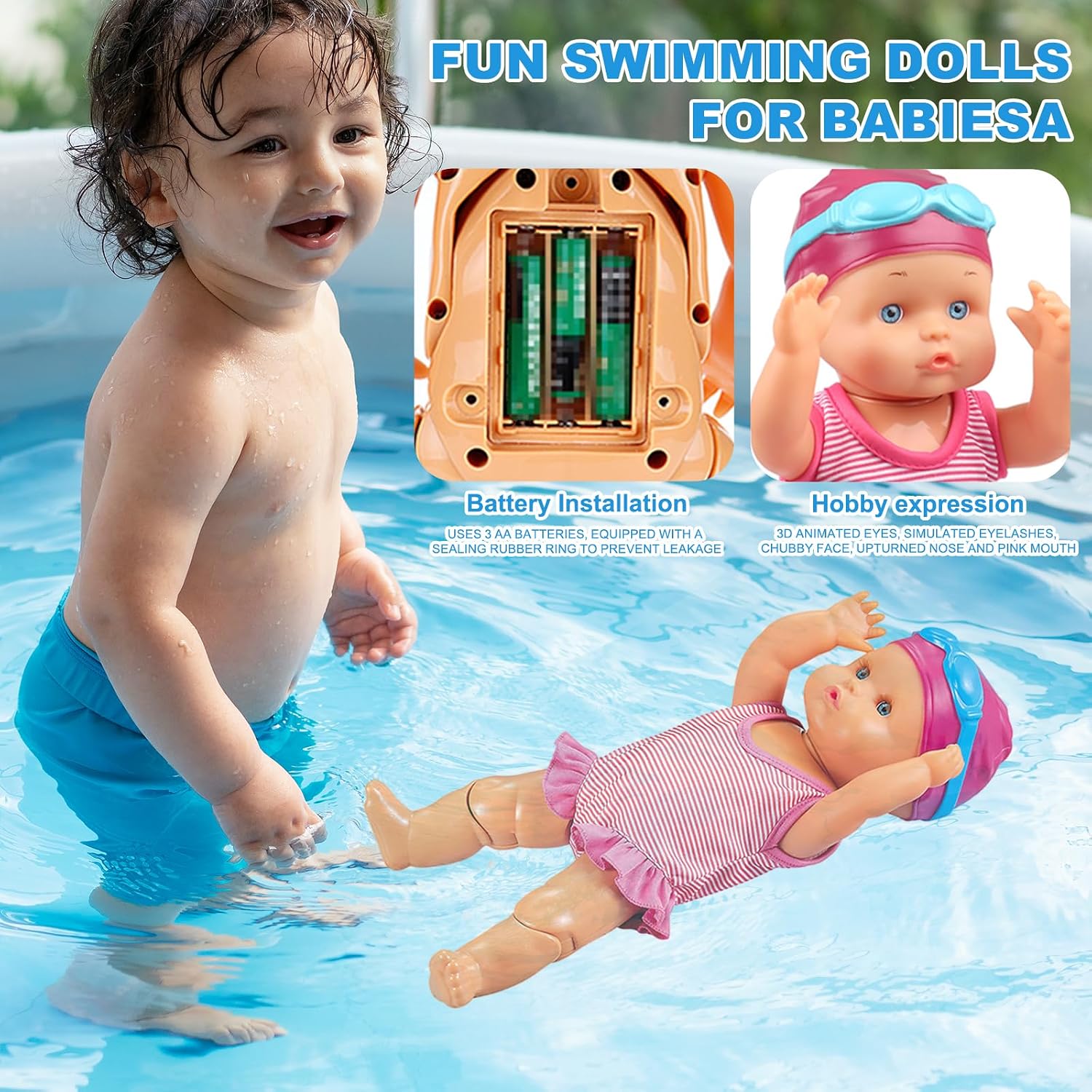 2026 New Electric Waterproof Swimmer Doll，for Pools/Bathroom Play | Waterproof Electric Swimming Doll features lifelike backstroke, perfect as a fun bath toy.