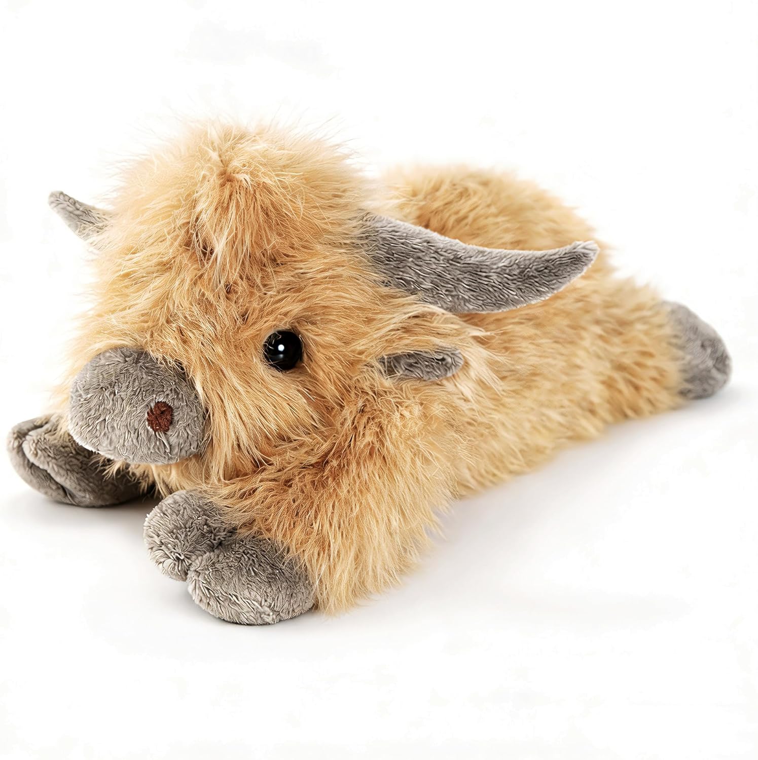 Pounds Highland Cow Weighted Stuffed Animals with Unscented Microwavable Heating Pad, Cute Coolable Heatable Weighted Plush Warm Gift for Kids & Adults