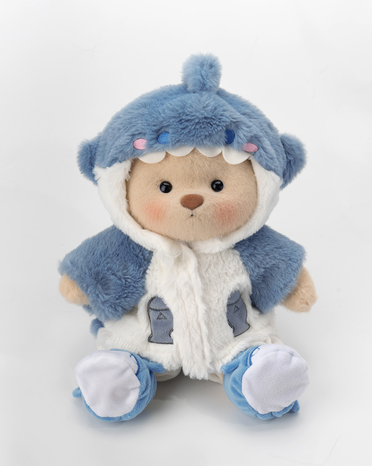 Fluffy Shark Bear | Handmade Jointed Teddy Bear Gift