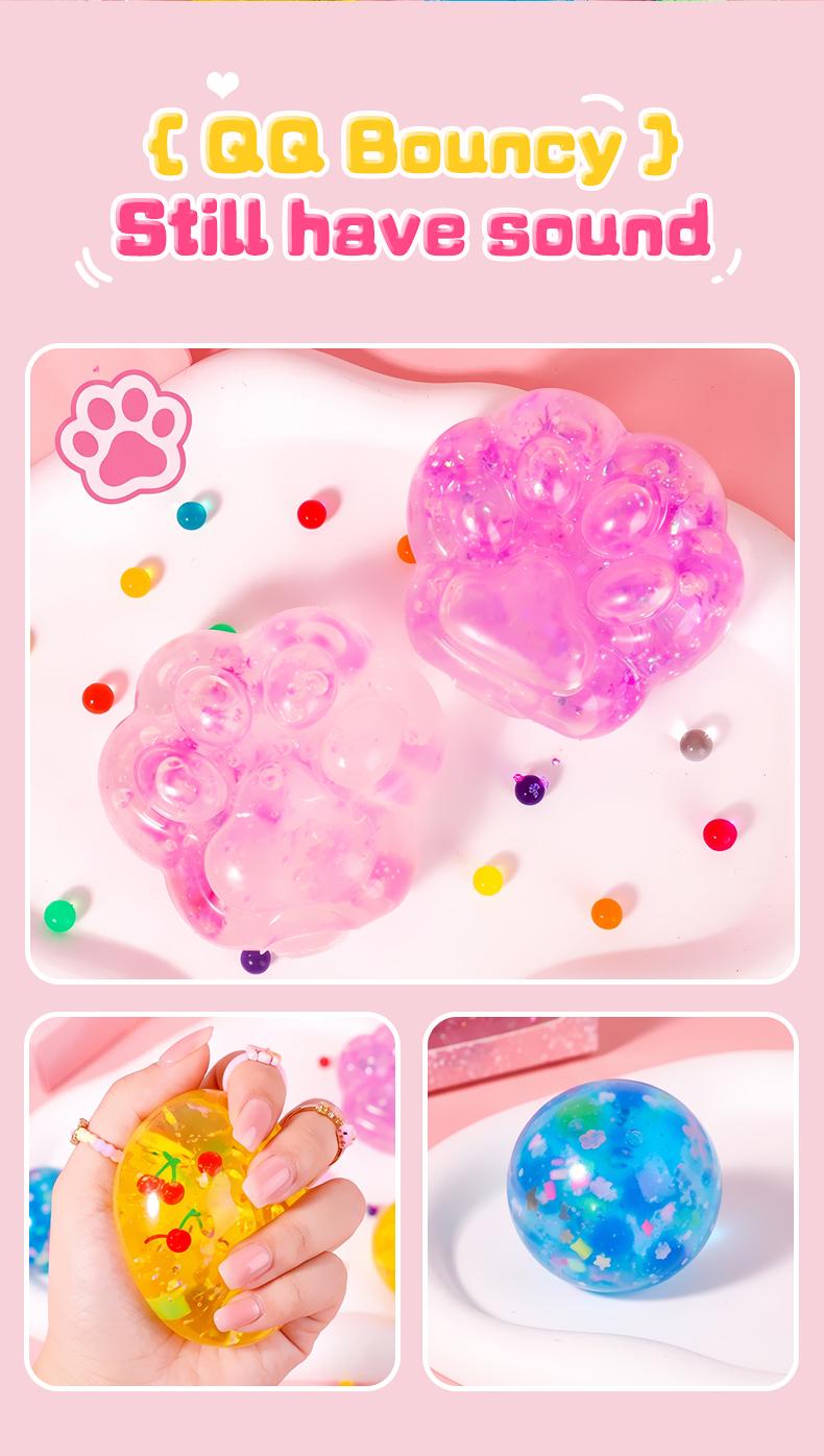 Kawaii DIY Squishy Kit - Unisex Cat Paw Mochi Squishy, Super Soft Texture, ASMR Stress Relief Fidget Toy, Handmade Room Decor, Creative Craft Activity, Cool Handmade Gift for Kids, Squishies Toys