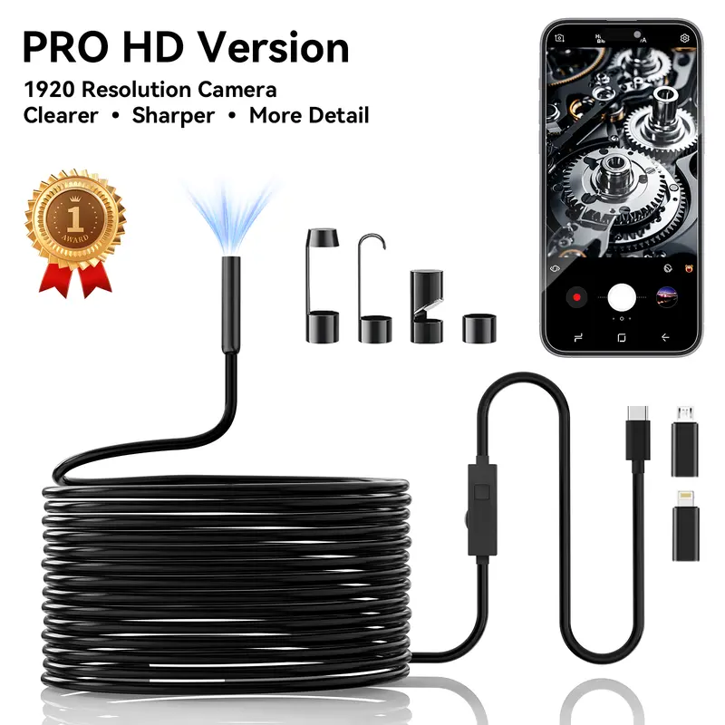 Endoscope Camera with Light - 1920P HD Borescope, 16.4ft