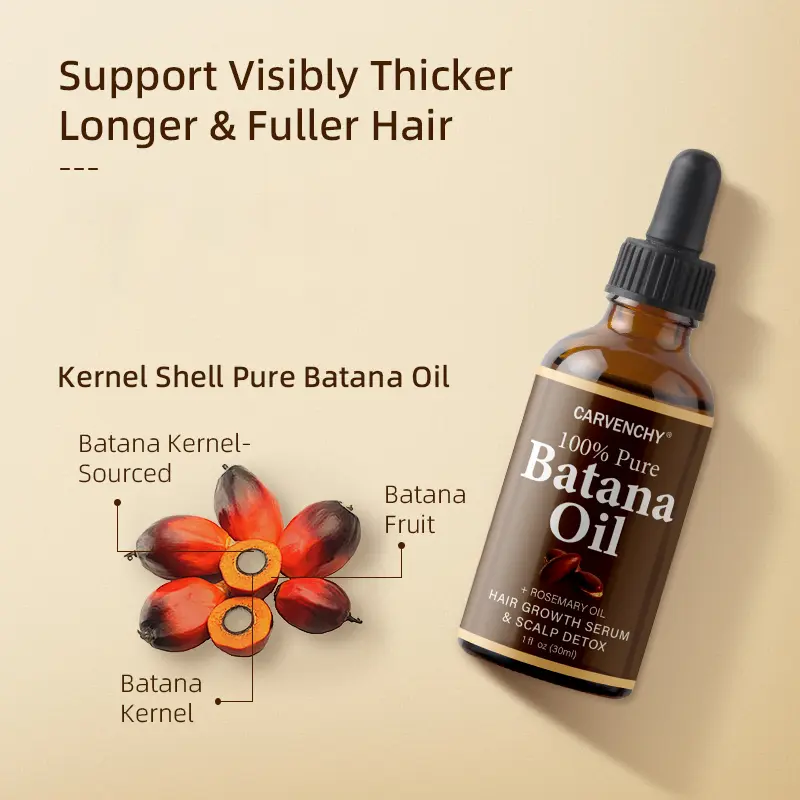 Batana Oil,Strong & Healthy Hair, Make Hair Longer Fuller Thicker, Organic Batana Oil with Rosemary,Organic Rosemary Oil Vitamin E Nourish Scalp,for All Hair Types,