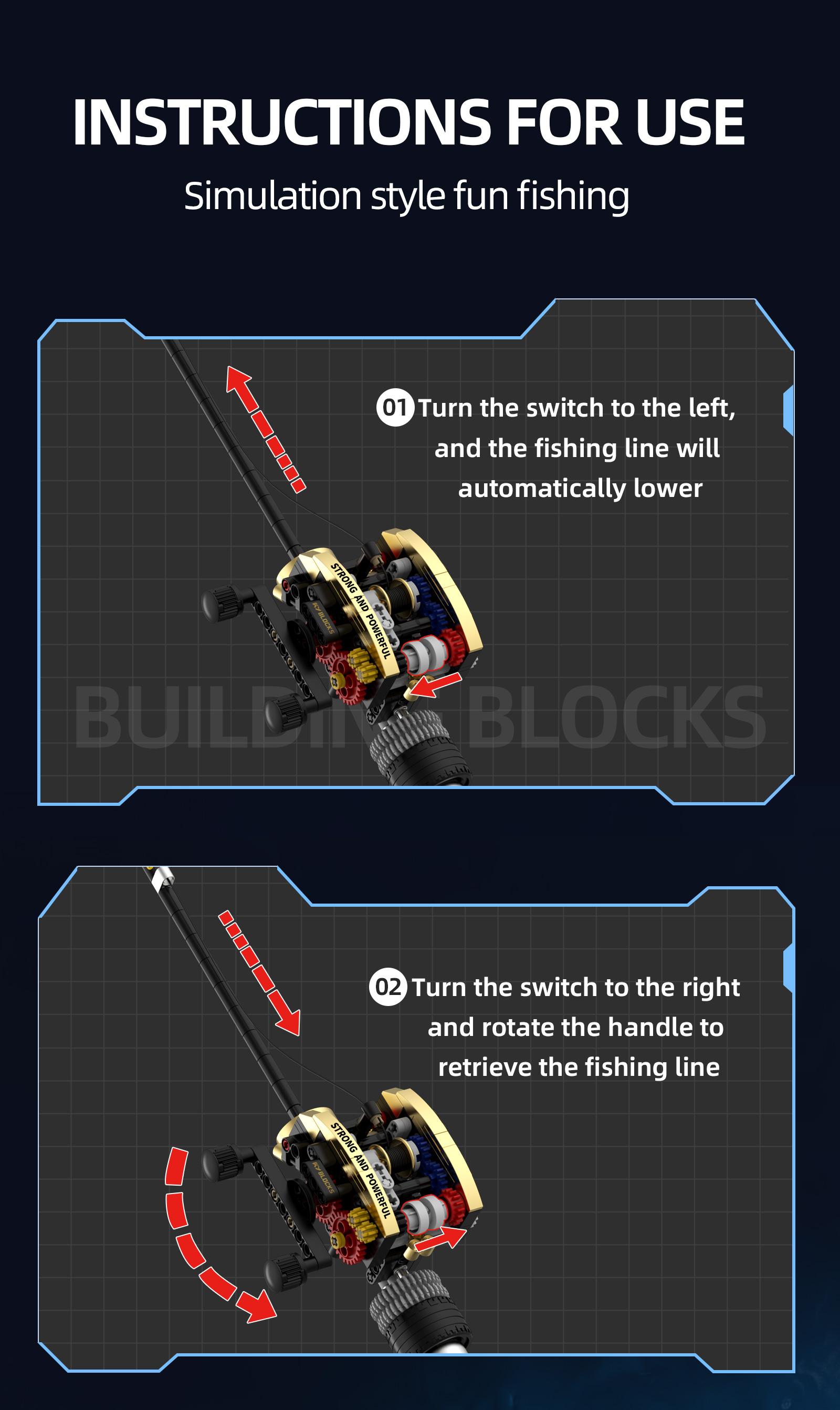 Unisex 425-Piece Baitcasting Fishing Rod Plastic Blocks Mechanical Kit, Kids Toys with 4 Bait Pieces, Realistic Gear Mechanism, Metal-Look Grip, STEM Assembly Toy Gift for Ages 8+ Collectors Unisex 425-Piece Baitcasting Fishing Rod Plastic Blocks Mechanical Kit, Kids Toys with 4 Bait Pieces, Realistic Gear Mechanism, Metal-Look Grip, STEM Assembly Toy Gift for Ages 8+ Collectors
