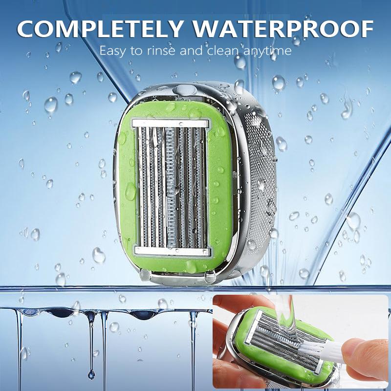Bald Head Razor for Men - Dual-Directional 8-Layer Blade Head Shaver, Anti-Scratch Comb & Anti-Bump Design, Full-Body Waterproof Washable, Replaceable Heads & Full-Body Shaving (Legs/Arms), Sensitive Skin Friendly, Ideal for Daily/Travel/Gift Use