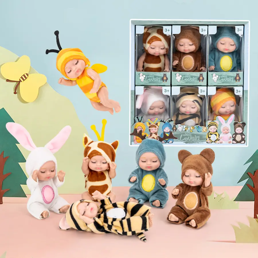 4.3-inch Fairy Princess Doll Set—a lifelike newborn-style doll; an exquisite, stylish toy perfect for playtime and role-playing.