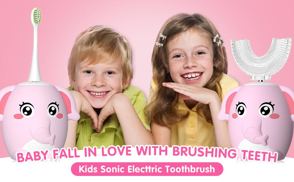 Kids U Shaped Electric Toothbrush Children Rechargeable Sonic Toddler Toothbrush baby Electric toothbrushes with1-4 Brush Heads Full Mouth 6 Cleaning Modes Oral hygiene Cleansing Kids U Shaped Electric Toothbrush Children Rechargeable Sonic Toddler Toothbrush baby Electric toothbrushes with1-4 Brush Heads Full Mouth 6 Cleaning Modes Oral hygiene Cleansing