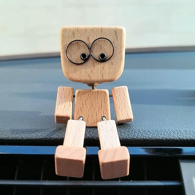 Wooden Sway Figure with 12 Magnetic Emotions