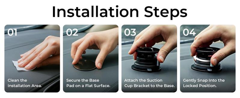 LISEN Suctionpro Phone Holder, 360°Vacuum Car Phone Holder, Suction Phone Mount with One-Step Lock, Retractable, Compact & Stable Design, Car Accessories LISEN Suctionpro Phone Holder, 360°Vacuum Car Phone Holder, Suction Phone Mount with One-Step Lock, Retractable, Compact & Stable Design, Car Accessories