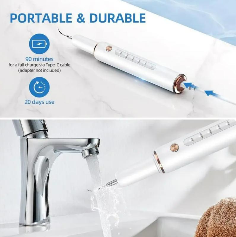 Rechargeable Electric Teeth Cleaning Tool with Replacement Heads & Manual Auxiliary Cleaning Tools, Oral Irrigator for Home Use, Tartar Remover for Teeth,Remover Teeth Cleaning Kit