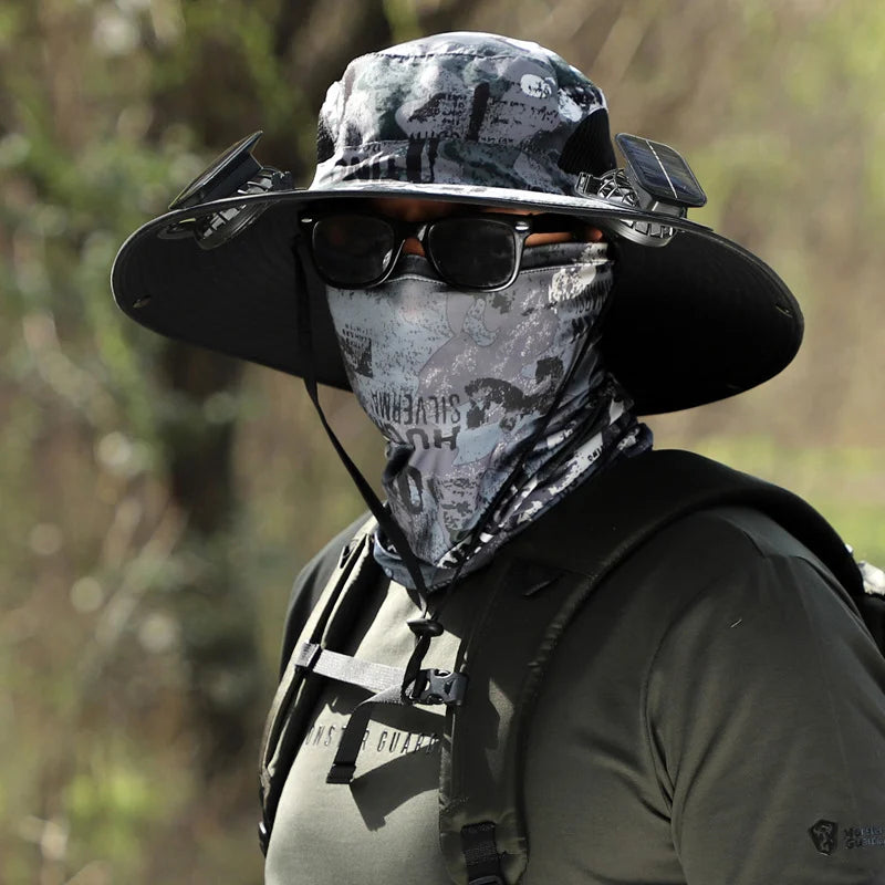 (🔥Summer Hot Sale - 30% Off )Wide Brim Solar Fan Outdoor Fishing Hat-Solar & USB Charging