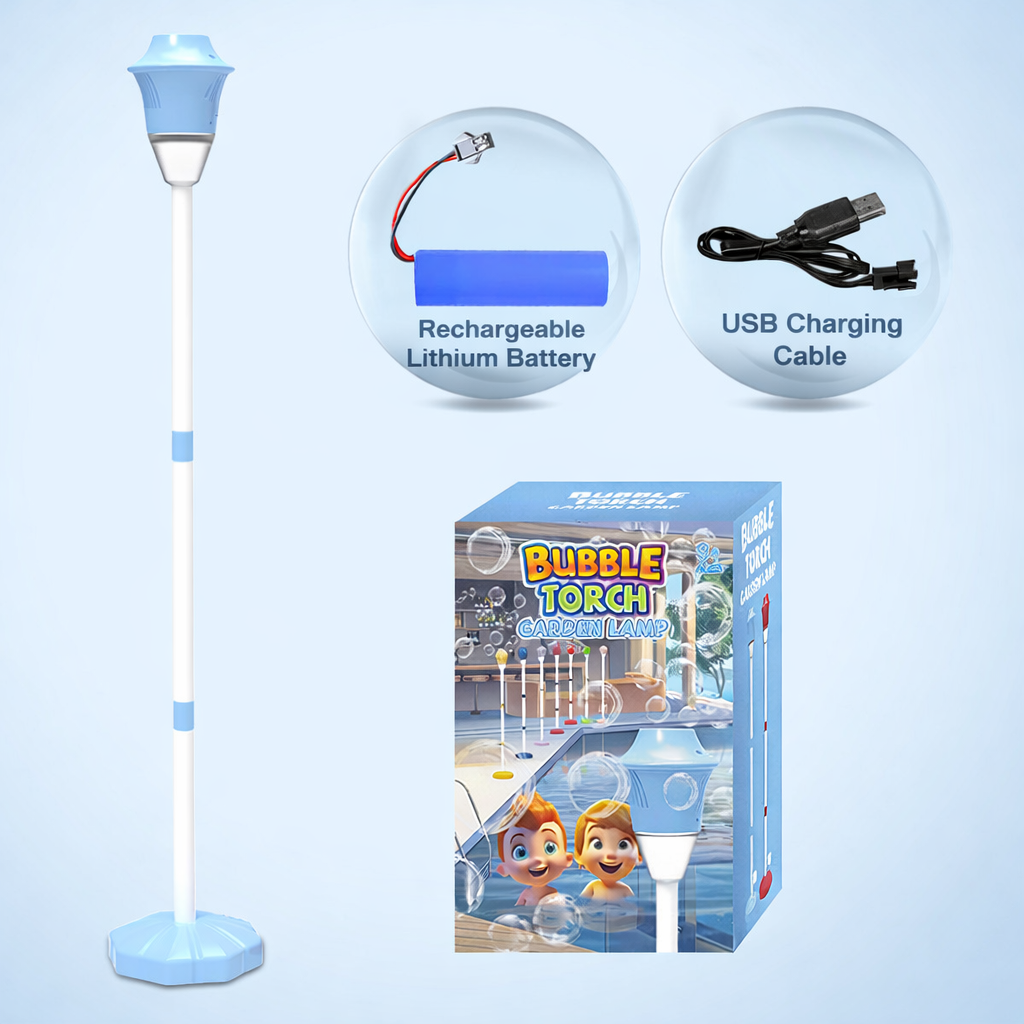 Automatic Handheld Bubble Machine for Kids, Bubble Maker Spring Summer Toys with Lights, Outdoor Rechargeable 