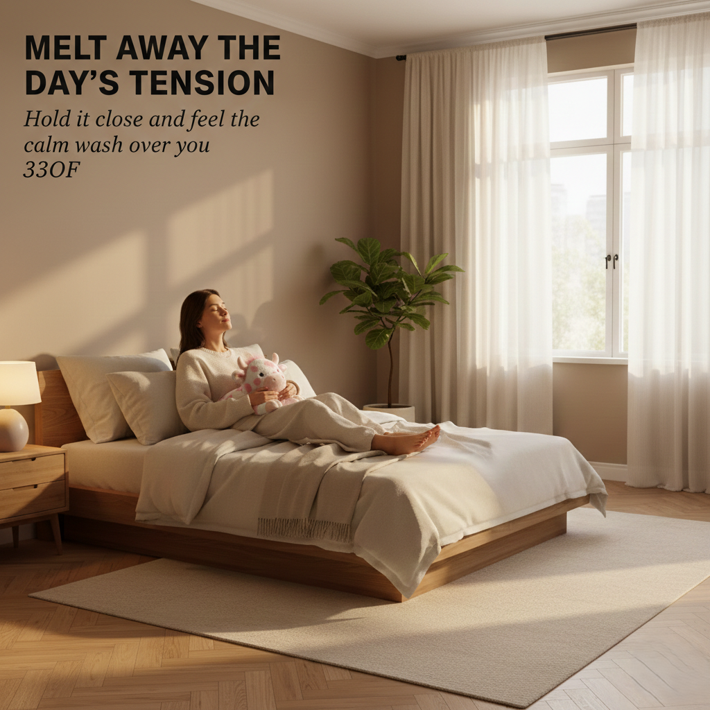 Weighted Calming Plush Highland Cow for Anxiety & Cramp Relief + 50 % OFF