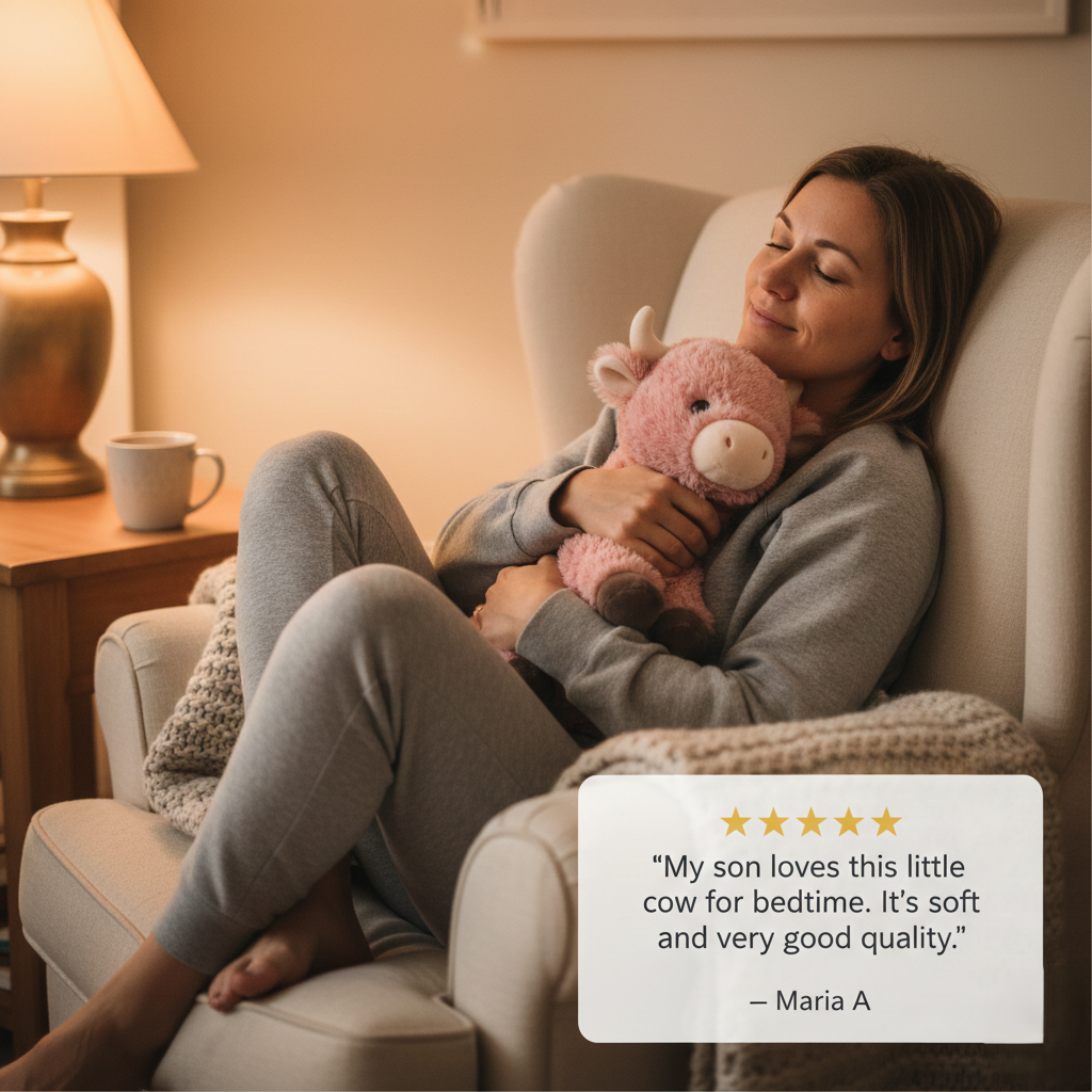 Weighted Calming Plush Highland Cow for Anxiety & Cramp Relief + 50 % OFF