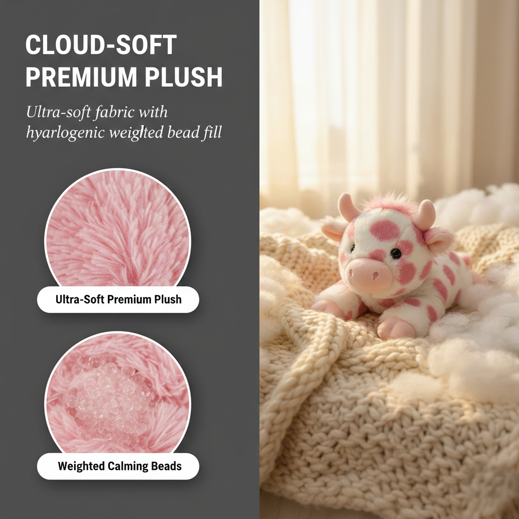 Weighted Calming Plush Highland Cow for Anxiety & Cramp Relief + 50 % OFF